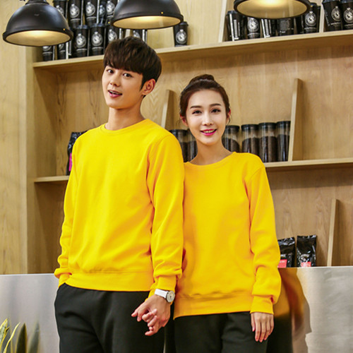 縮袖中藍(lán)口美容院赭石圓領(lǐng)衛(wèi)衣