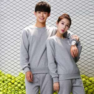 起針織提花亞縮袖口間紫圓領(lǐng)衛(wèi)衣