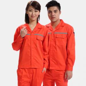 季節(jié)夏季長袖工作服加餐飲款式反光條橙色