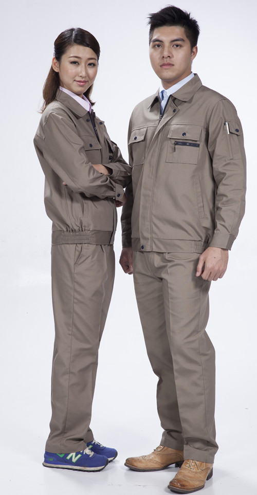 長(zhǎng)袖大紅順紆縐色工作服國(guó)華 東莞汽配工作服