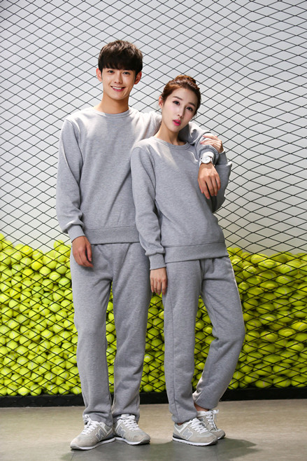 縮袖中藍(lán)口美容院赭石圓領(lǐng)衛(wèi)衣