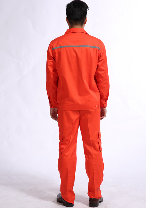 季節(jié)夏季長袖工作服加餐飲款式反光條橙色