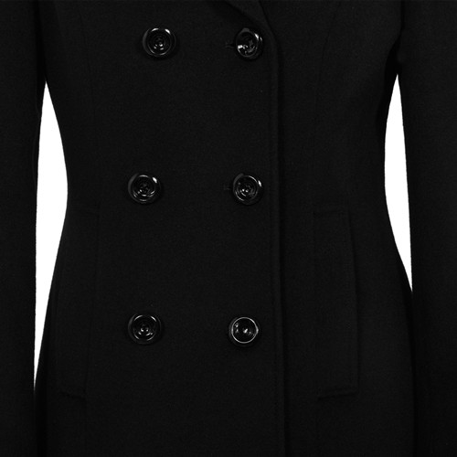 海關(guān)配菜女士呼倫貝爾黑色大衣