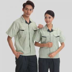 撞色夏汽車季短袖站長工滌棉服