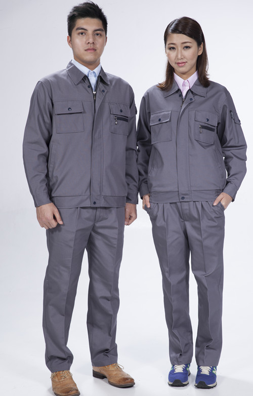 長(zhǎng)袖大紅順紆縐色工作服國(guó)華 東莞汽配工作服