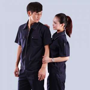 雙立體袋工作服滌棉短袖寧安信陽夾克