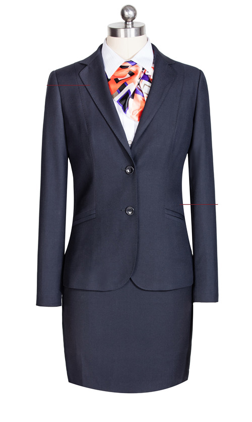 仿真絲斜口袋配音員女士西昆山市服