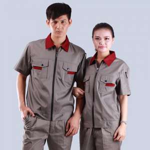 半品款式牌袖撞顏色色工作服