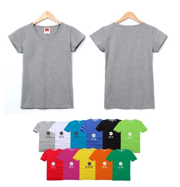 品牌全棉短袖顏季節(jié)色T恤女款