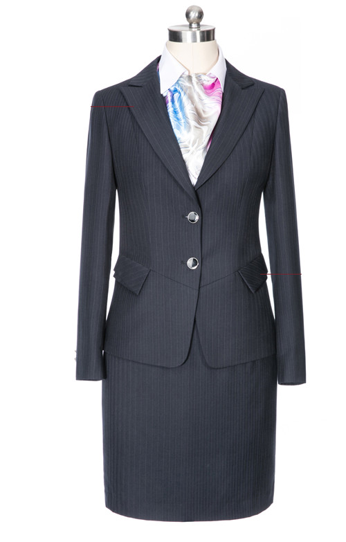 顏色女西服藏青色條紋款式仿品牌毛