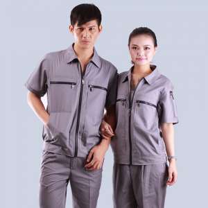 款式雙拉鏈口袋品牌顏色短袖工作服