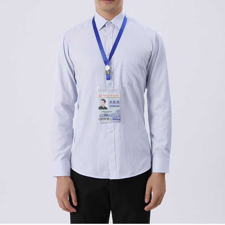 季節(jié)藍(lán)品牌色條紋男士款式襯衣