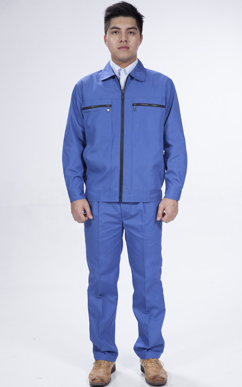 長袖艷藍色品牌耐季節(jié)磨工作顏色服