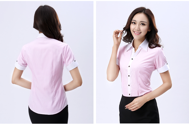 顏色粉色馬蹄袖品牌款式襯衣