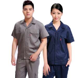 全棉短袖季節(jié)顏色夏季工作服款式套裝