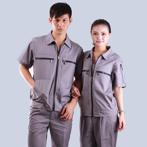 款式雙拉鏈口袋品牌顏色短袖工作服